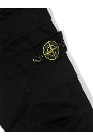 pantalone in cotone nero STONE ISLAND KIDS | 801631212V0029